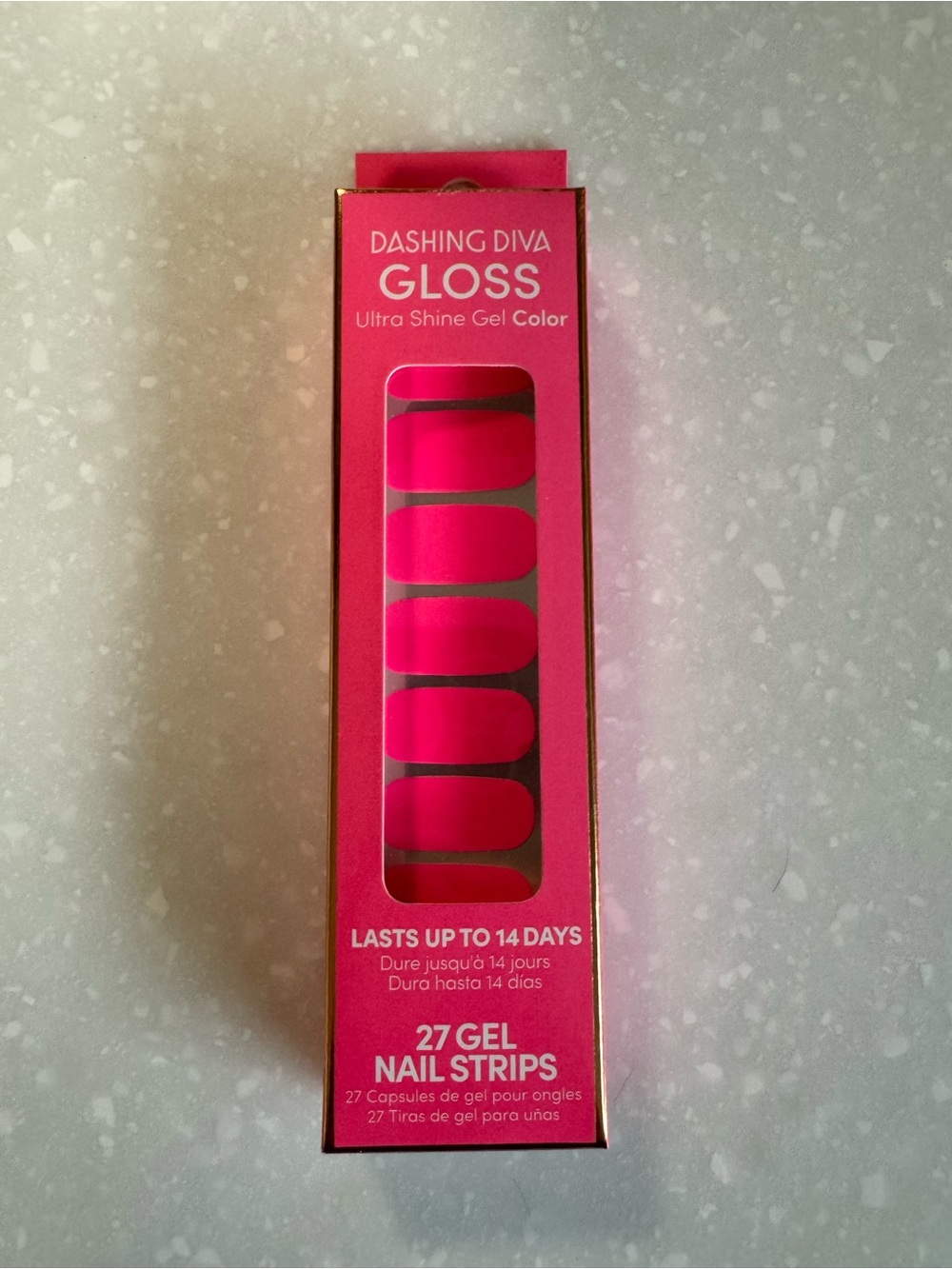 Dashing Diva Gloss Ultra Shine Gel Nail Strips - Vibrant Hot Pink